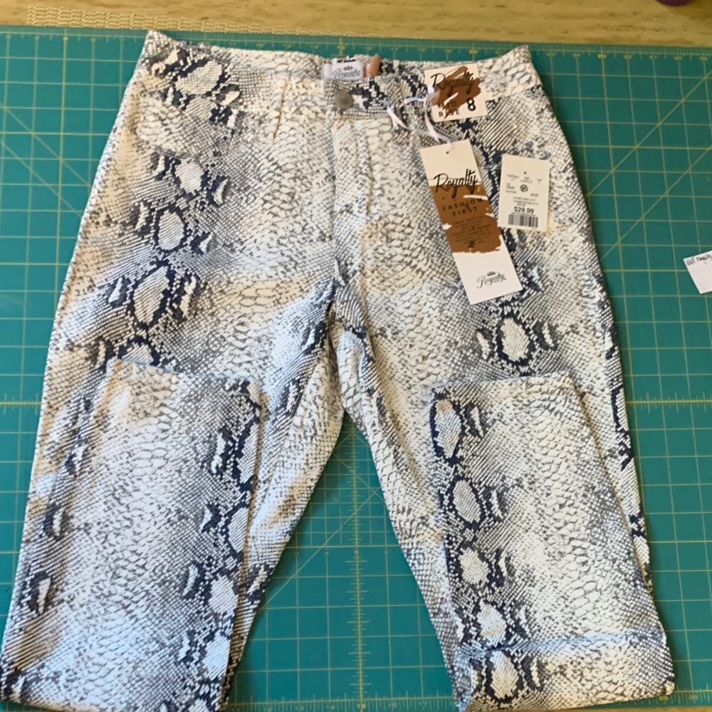 Royalty For Me Blue and White Patterned Pants
